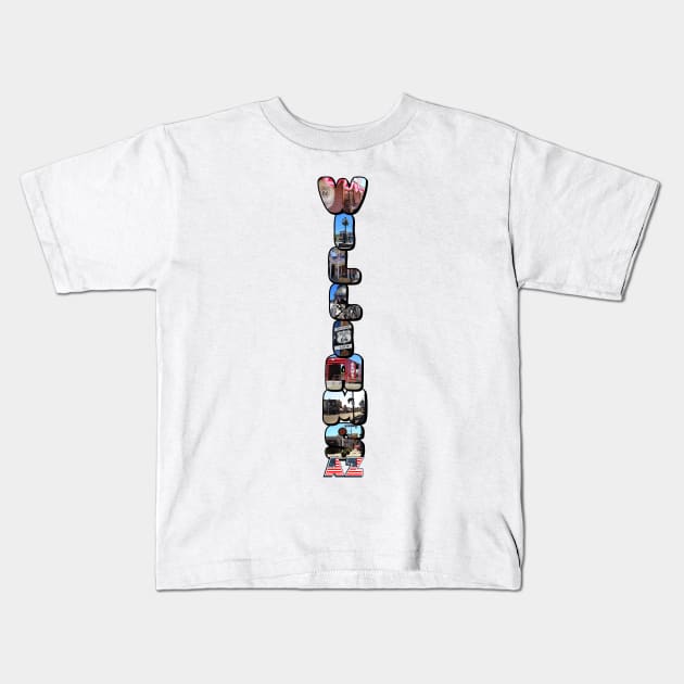 Williams Arizona Big Letter - Vertical Kids T-Shirt by ButterflyInTheAttic